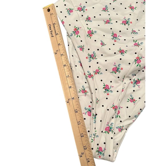 For Love and Lemons Size Med Floral Polka Dot White One Piece Bathing Suit NWT - Picture 11 of 11